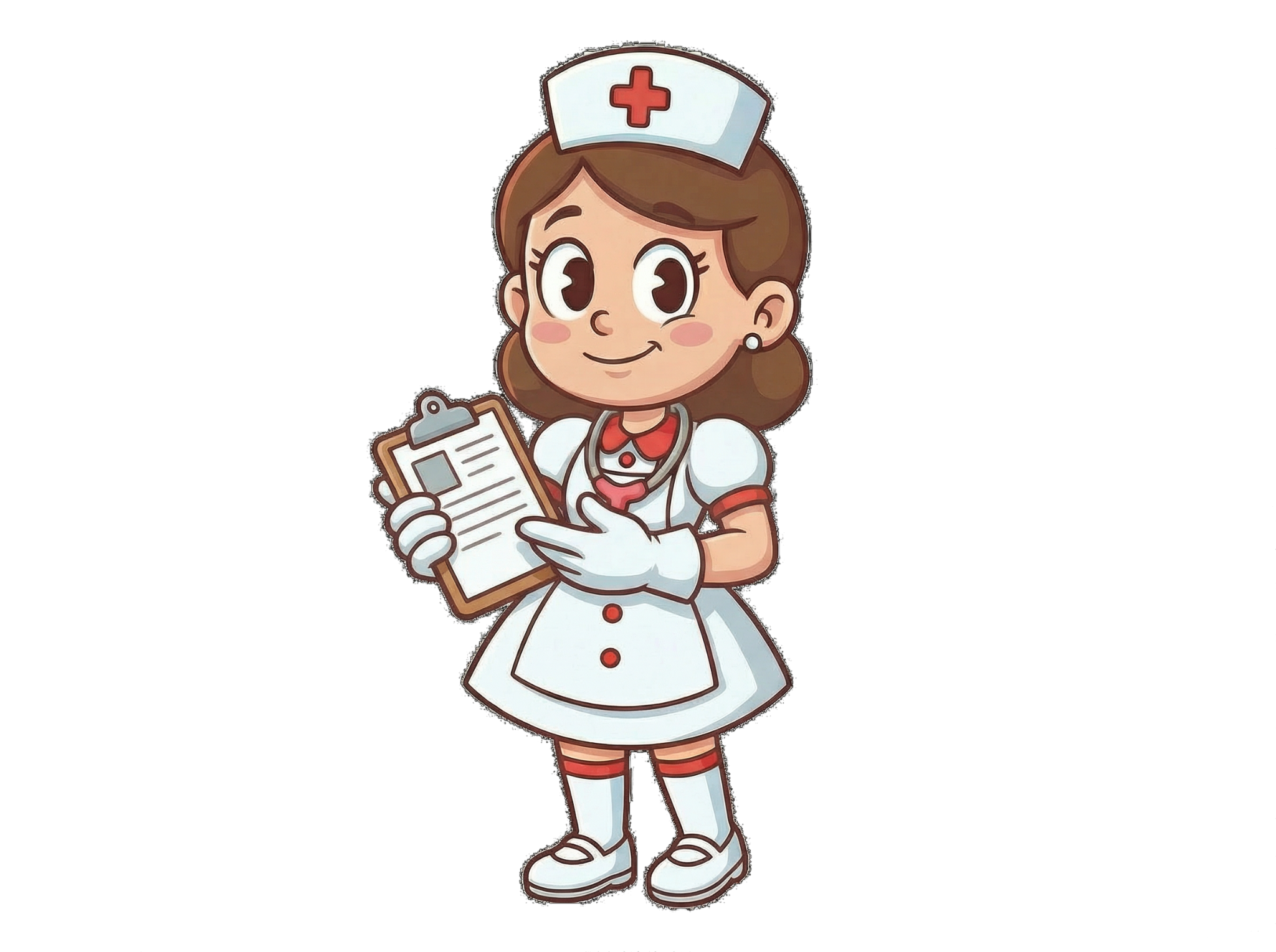 ImageNurse mascot - a nurse with a chart