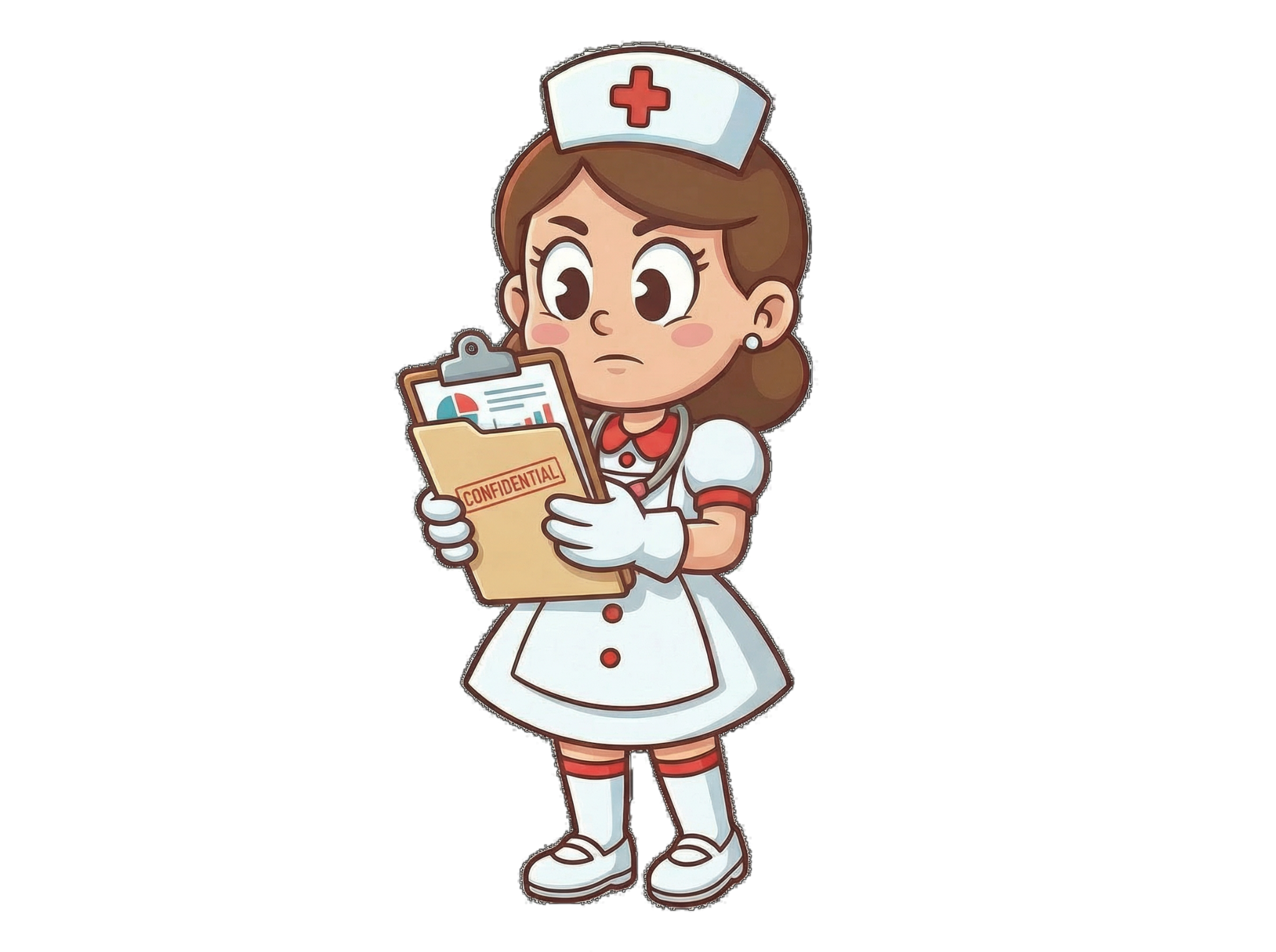 ImageNurse mascot holding confidential folder